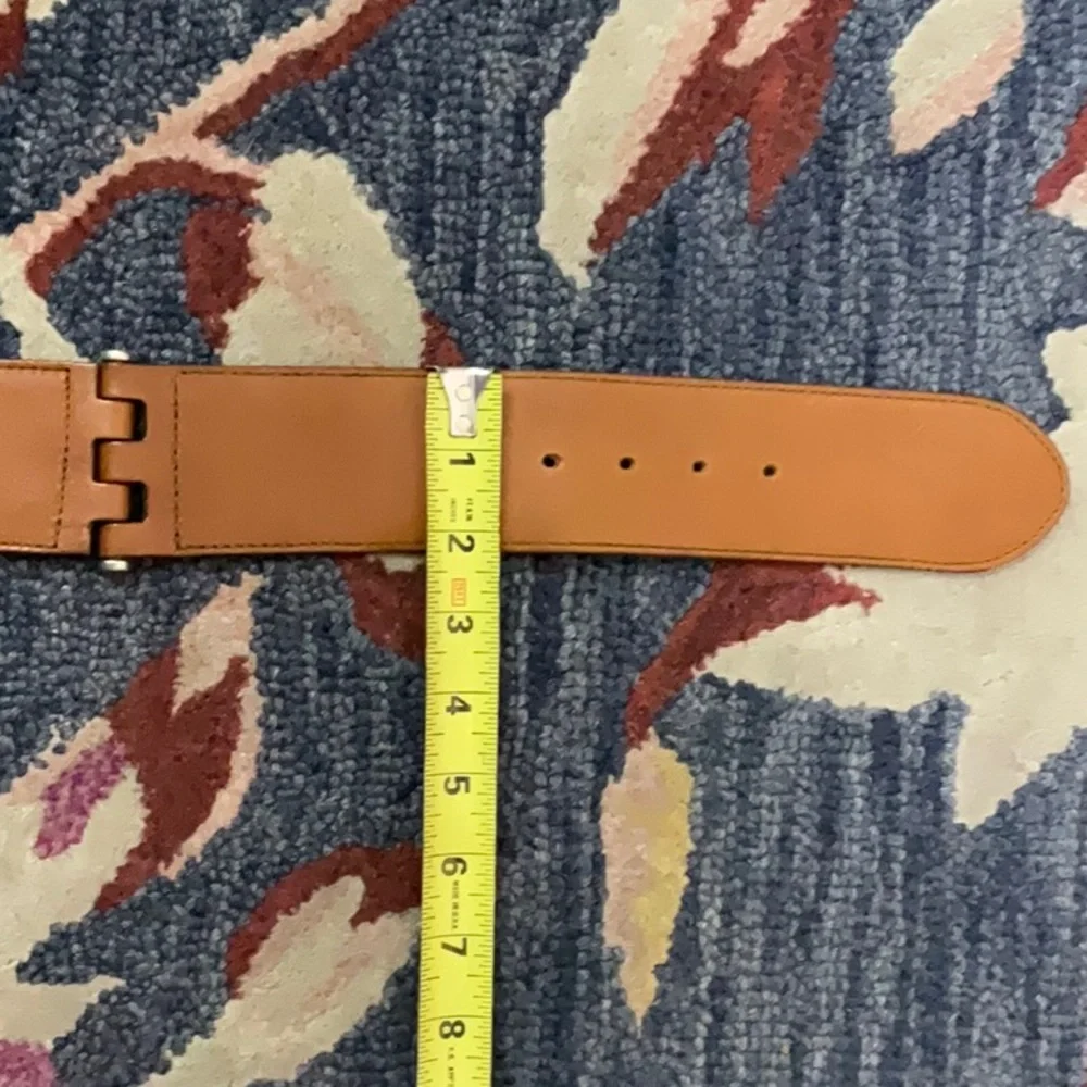 Theory leather belt RARE Italian leather luxury Belt brass handmade Italy‎ S M